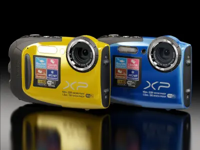 Fujifilm FinePix XP70 rugged and proof digital camera Low-poly 3D model