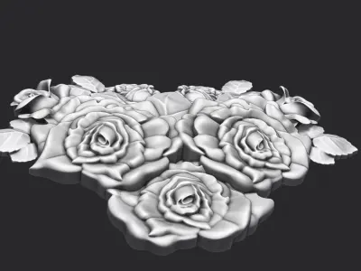 Roses relief  3D print model