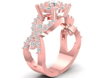 Luxury Multi-Layer Floral Diamond Ring for Women 2804 3D print model