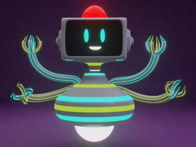 Pieuvre robot 3D Model Free 3D model