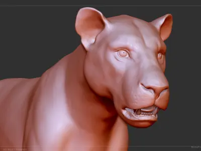 Lion - Highpoly Sculpture 3D model