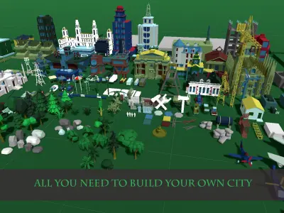 City Engine Low-poly 3D model
