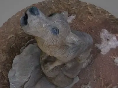 Wolf Wood Carving 3D model
