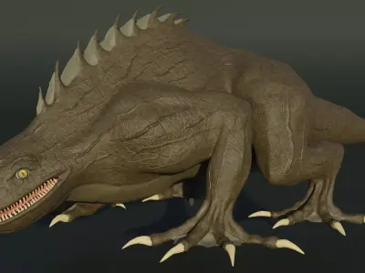 Beast lizard Low-poly 3D model