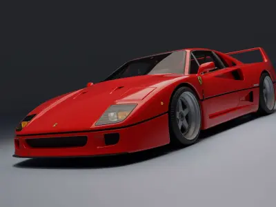 Ferrari F40 Low-poly 3D model