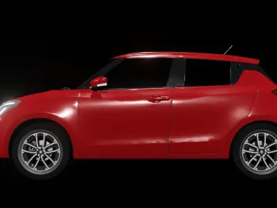 Dynamic Animated Red Swift Low-poly 3D model