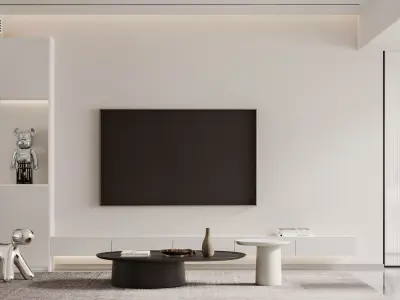 Modern living room dining room interior scenes  422 3D model