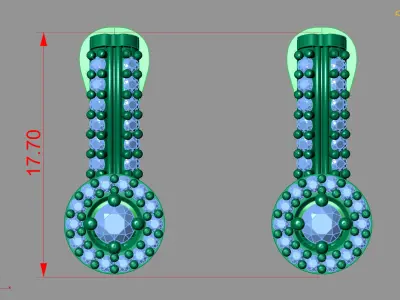 Women Earrings 3DM STL Womens Earring Renders 3D print models   3D print model 13