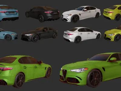 Low Poly Realistic Car Pack Low-poly 3D model