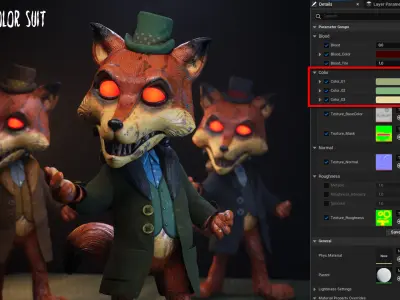Spooky Foxytronic- Rigged and Animated Low-poly 3D model