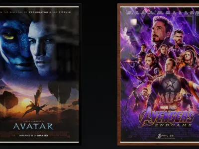 Classic Movies Poster Displays 3D model