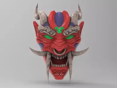 Oni Mask Low-poly 3D model