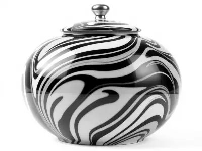 Zebra Patterned Ceramic Jar model pack Low-poly 3D model