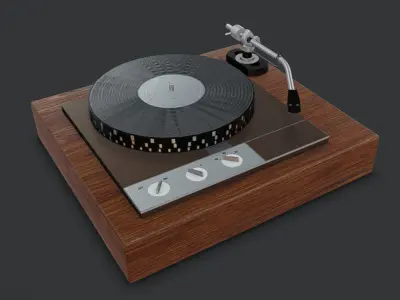 Vinyl Record Player Low-poly 3D model