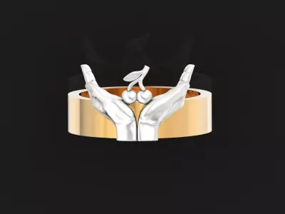 cherries hand ring 848 3D print model