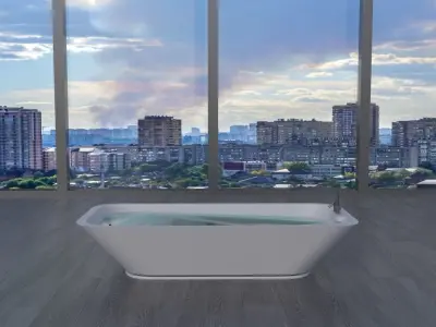 MODERN BATHTUBE  LOW-POLY Free 3D model