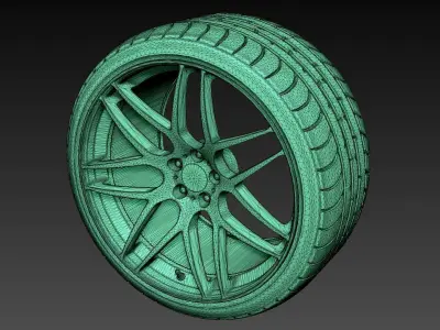 wheels 3d V-ray Low-poly 3D model