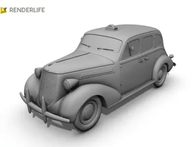 Taxi 1 old cab 3D model