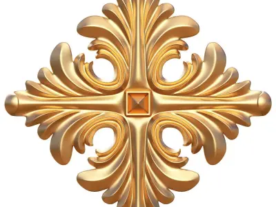 Rosette Ornament Decoration CNC  Low-poly 3D model