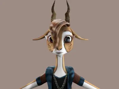  Cartoon Deer NoRig 3D model