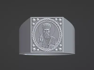 saint nicolas signet ring 3D print model