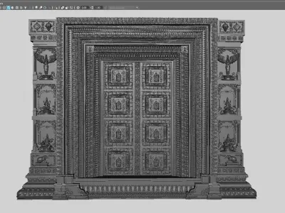 decorative traditional 3d door 3 3D model