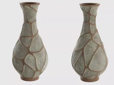 Decorative vase Low-poly 3D model 5