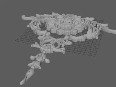 dekor gold ornate ornament 3D model