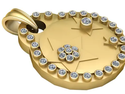 3D GOLD PENDANT  3D print model