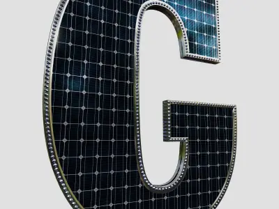 Solar Panel Letter - G 3D model