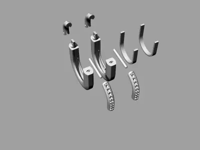 Tiffany Lock  Earring 3D print model