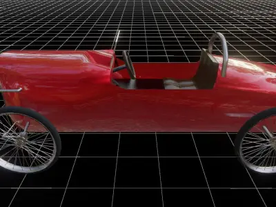 CycleKart Old school Car Low Details BLENDER EEVEE Low-poly 3D model