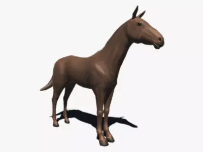 Animated Horse Low-poly 3D model