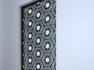 3d screen window with geometric pattern Low-poly 3D model