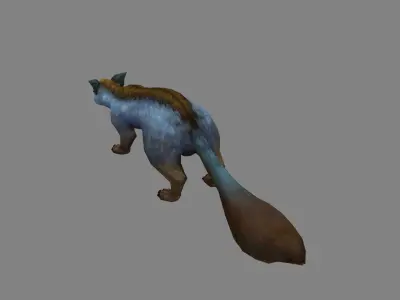 Cartoon weasel Low-poly 3D model