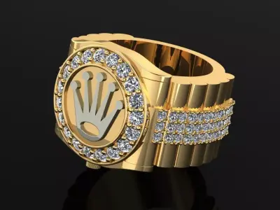 Rolex Men ring 3D print model