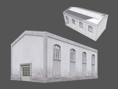 Hangar Building Low-poly 3D model