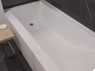 Bathtub Model rectangular Low-poly 3D model