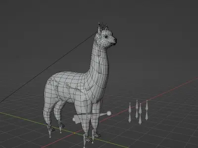 Alpaca Animal Low-poly 3D model