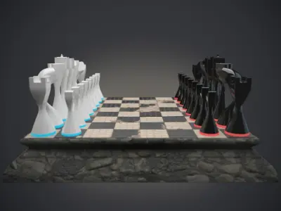 Modern Chess Low-poly 3D model