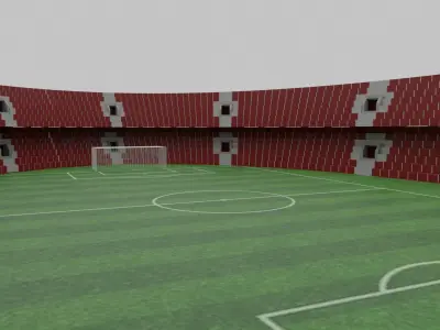 Football Stadium Low-poly 3D model 9