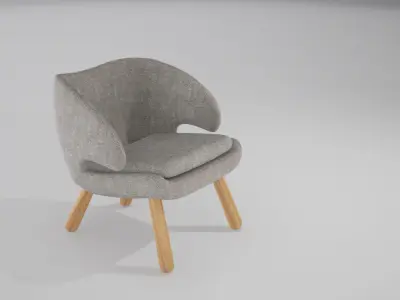 Finn Juhl Pelikan Chair UE4 Low-poly 3D model
