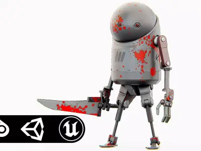 TOON KILLER BOT Rigged for Unreal Engine - Unity - MIXAMO  3D model