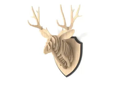 Stags Head Cut Out Free 3D model