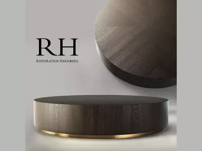 RH Machinto Round Coffee Table Free 3D model