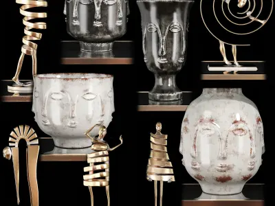 TV Wall Units set 05 3D model