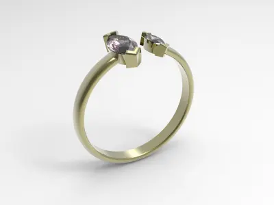 Double Marquise Stone Ring  Free 3D print model