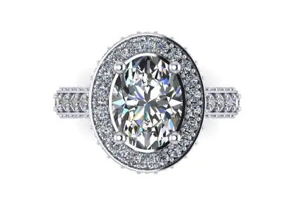 Halo Solid Love Woman Wedding Ring 3D print model