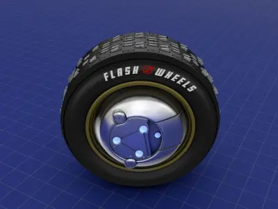 Flash Wheels Concept Tyre Illuminating Rim 3D model