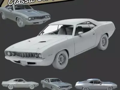 1970 Plymouth Barracuda  American Muscle Car Icon  3D print model